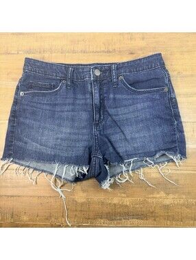 Universal Thread Size 6 Jean Shorts Blue High Rise Shortie Frayed Hem Denim